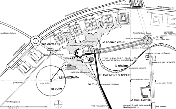 projets fondateurs - aménagement du site de Waterloo - Belgique, 1989